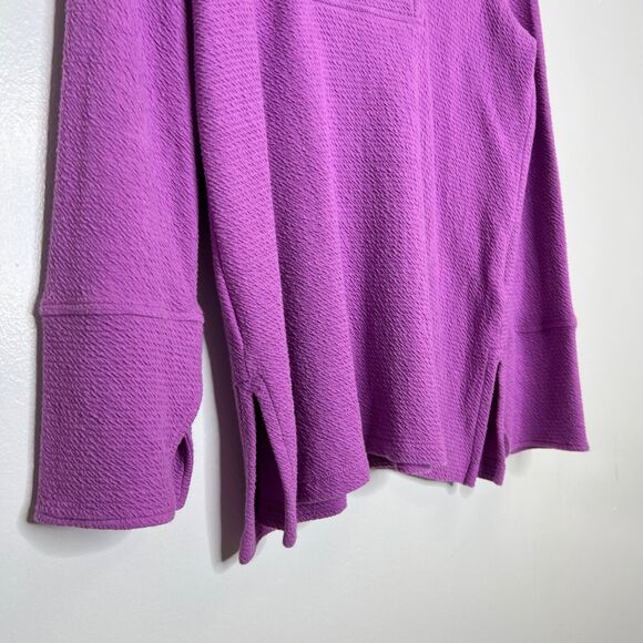 Soft Surroundings Purple Wide Collar Long Sleeve Shirt Size Small Women’s - Picture 9 of 12